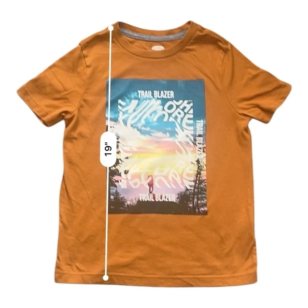Old Navy casual play brown graphic T-shirt Boys Small (6-7) round neck